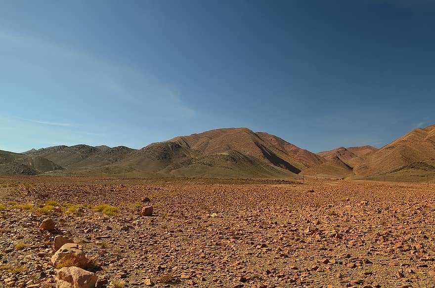 Desert, Mountains, Rocks, Sand, Barren, Sahara
