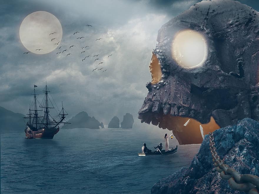 пирати, остров, кораб