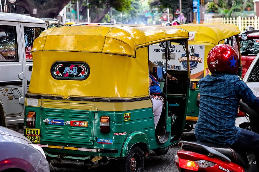 eismas, Indija, Bangalore, piko valanda, transporto priemones, transportavimas, automobilis, transporto rūšis, autobusas, sausumos transporto priemonė, miesto gyvenimas