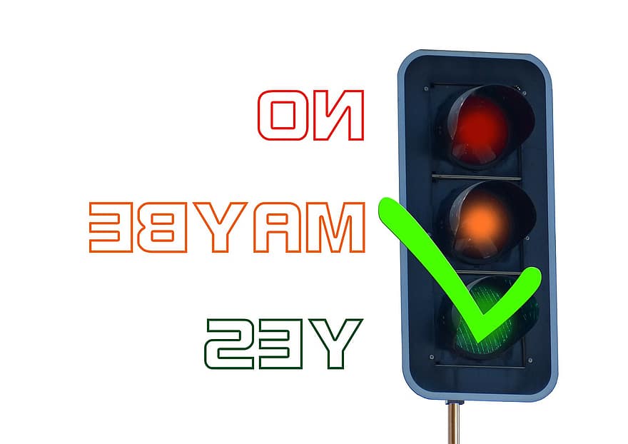 Ja, samtykke, trafiklys, rød, orange, grøn, afkrydset, boks, kryds, ankreuzen, Vælg
