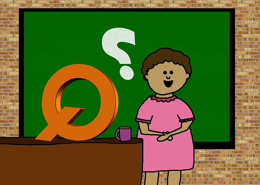 öğretmen, okul, harfler, ABC, Eğitim, q, soru işareti, alfabe, okur yazarlık, cahil, cehalet