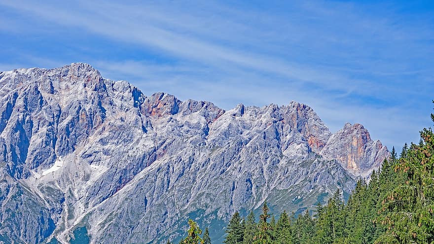 montañas, cordillera, montañoso, Alpes, alpino, arboles, bosque, al aire libre, paisaje, cumbre, pico