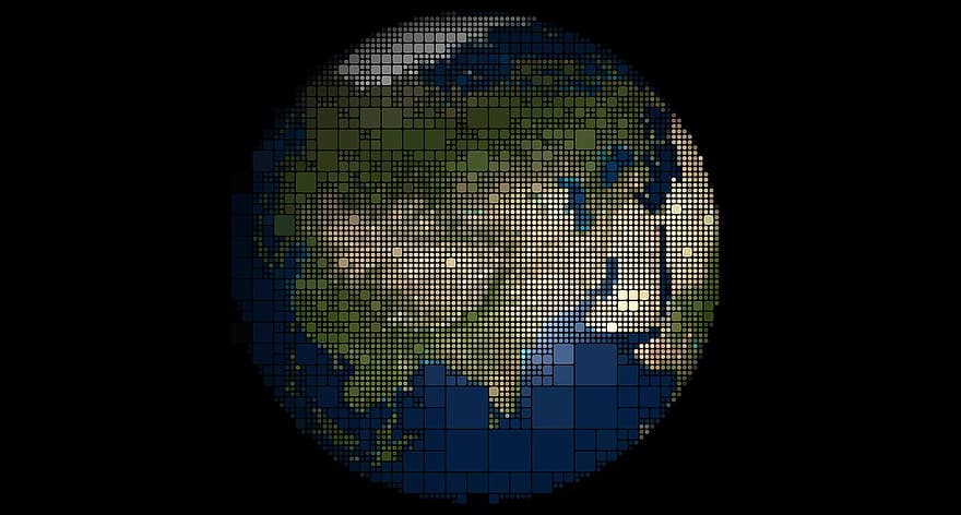 Terre, globe, monde, Asie, carte du monde, continents, global, la globalisation, la grille, planète