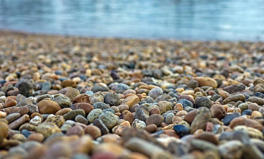 batu, pantai, alam, pemandangan, kerikil, tepi sungai, kebanyakan beech, latar belakang, merapatkan, garis pantai, air