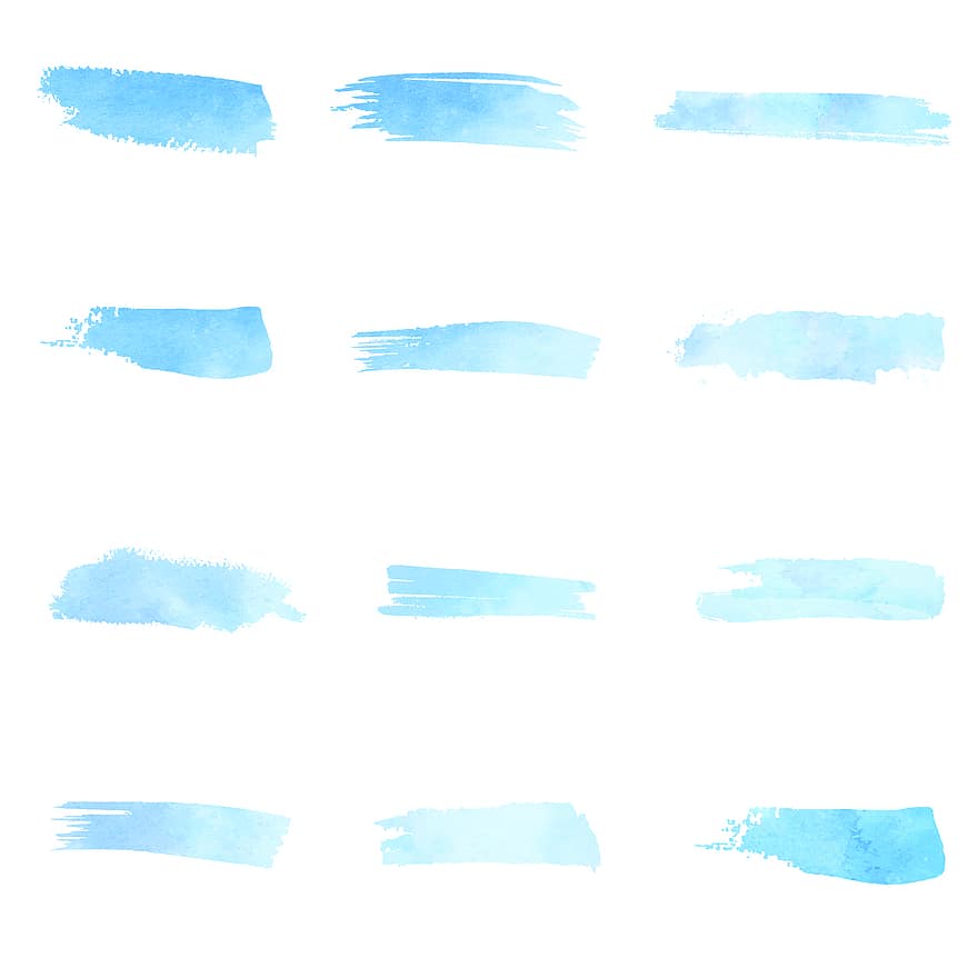 Watercolor, Brush, Splash, Blue