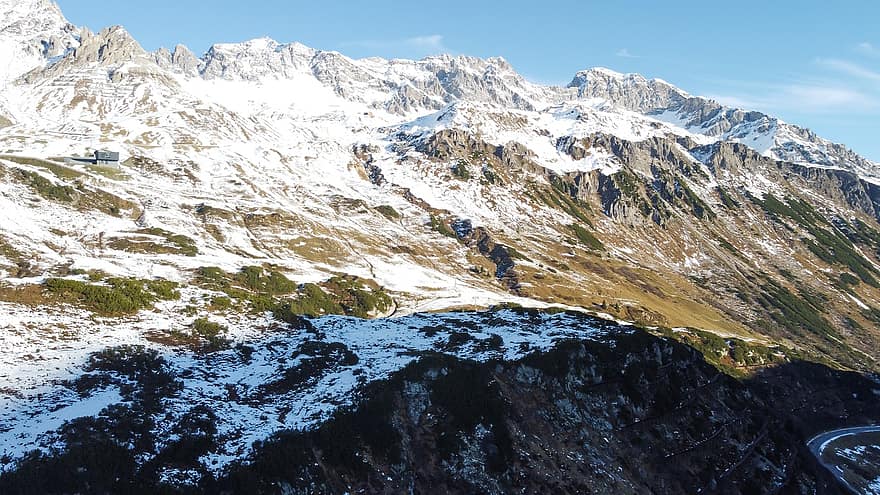 berg-, top, sneeuw, besneeuwd, Alpen, alpine, landschap, toneel-