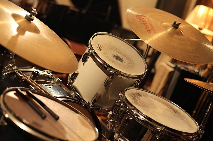 drums, muziekinstrumenten, percussie, drumstel