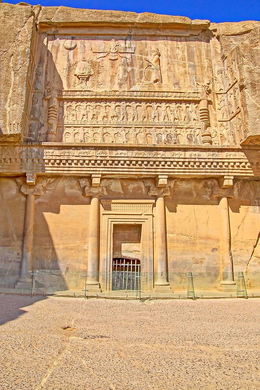 Artaxerxész sírja II, Persepolis, romok, ősi, történelmi, Perzsia, Irán, kultúra, építészet, híres hely, történelem