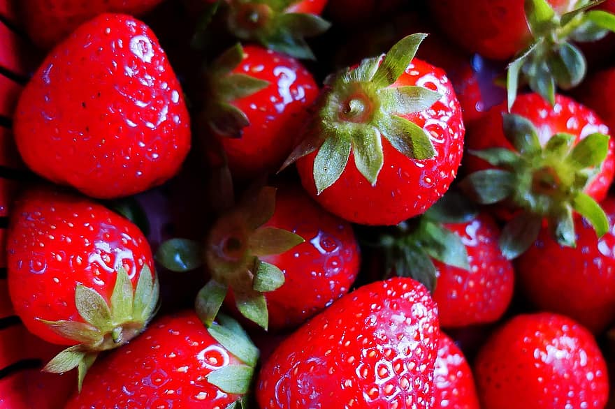 jordbær, frukt, fersk, mat, rød, søt, nydelig, vitaminer, moden, saftig, dessert