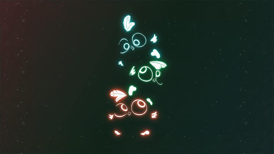 Oiseaux en colère 2, néon, Fond d'écran néon, Angry Birds 2 Fond d'écran, arrière-plans, nuit, fête, décoration, hiver, abstrait, arbre
