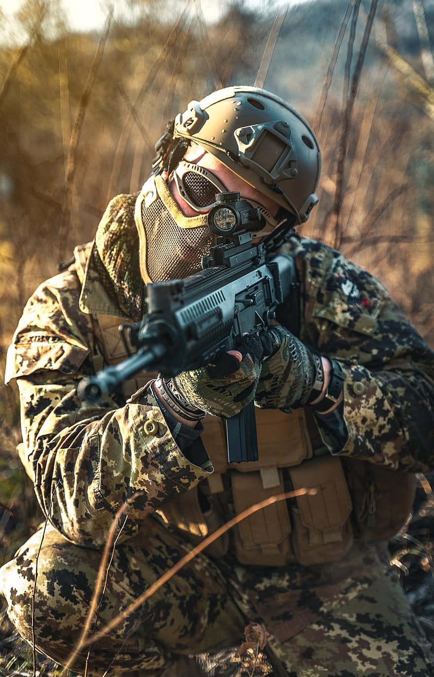 Portrait, Sniper, Soldier, Gun, Army, Weapon, Man, Person, Male, Special Forces, War