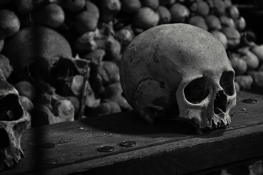 kutna hora, ossuary, kauli, galvaskausus, hora, skelets, cilvēks, nāve, čehu, republika, kapsētas