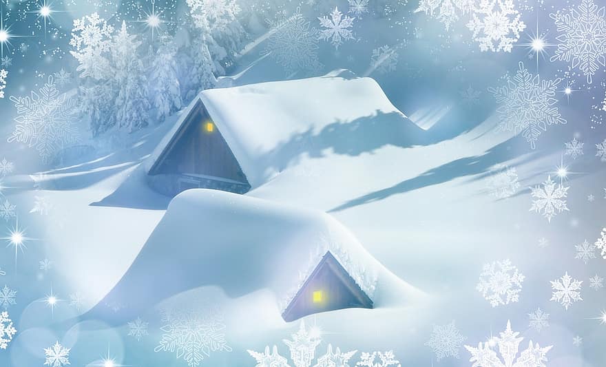 Crăciun, zăpadă, imagine de fundal, iarnă, acoperit cu zăpadă, fulgi de zapada, de iarnă, venire, fundal, lumini, rece