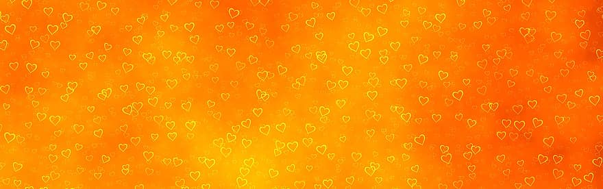 baner, rubrik, hjärtan, kärlek, Orange kärlek, Orange hjärta