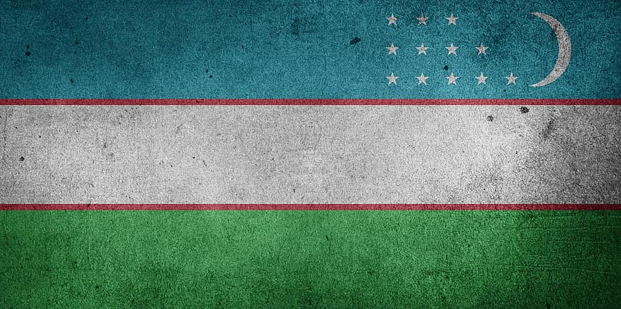 uzbekistan, flagga, Grunge flagga