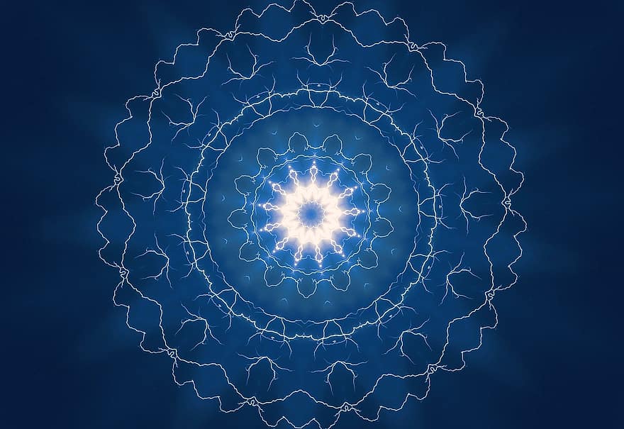 Mandala, kuu, Kuu mandala, design, meditaatio, hengellisyys, esoteerinen, taika-, mysteeri, salaperäinen, Sininen meditaatio