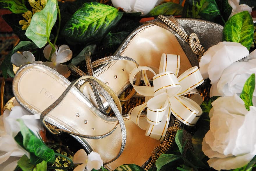 zapatos de boda, las flores, regalo, Boda, hembra, mujer, arco, cinta, Zapatos, Moda, de cerca