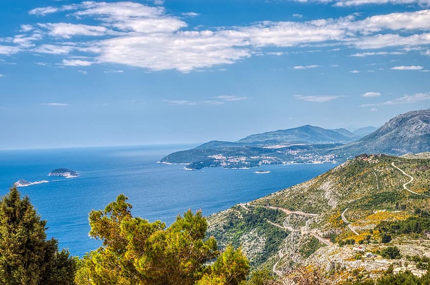 chorvatsko, Fort Imperial, ostrov, oceán, moře, Dubrovnik, životní prostředí, Evropa, krajina, středomoří, hora