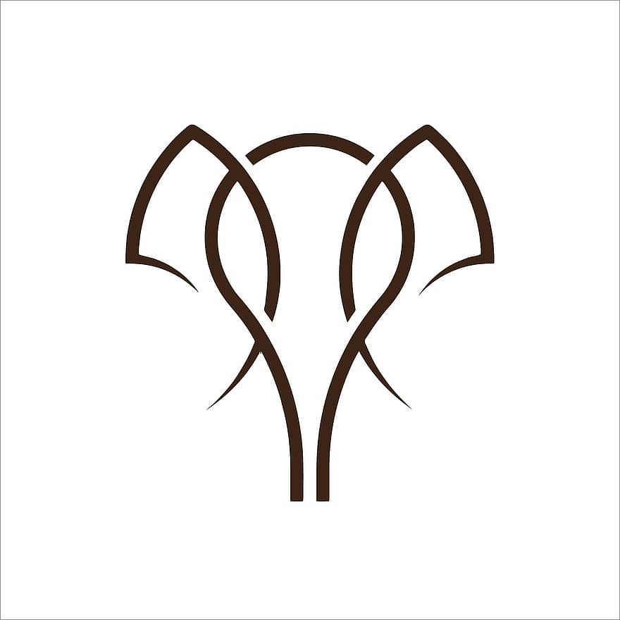 Logo con voi, thú vật, Logo, biểu tượng, Con voi tối giản, tối giản, động vật hoang dã, nghệ thuật