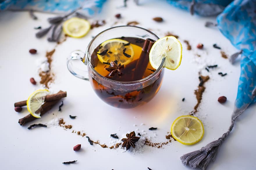 tè, te al limone, natura morta, ingredienti, bere, bevanda, boccale, tazza, bevanda calda