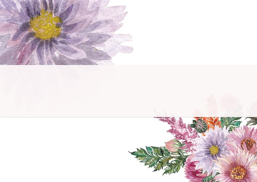 bloemen, pastel, blanco, canvas, banier, sjabloon, witte achtergrond, de lente, Pasen, boeket