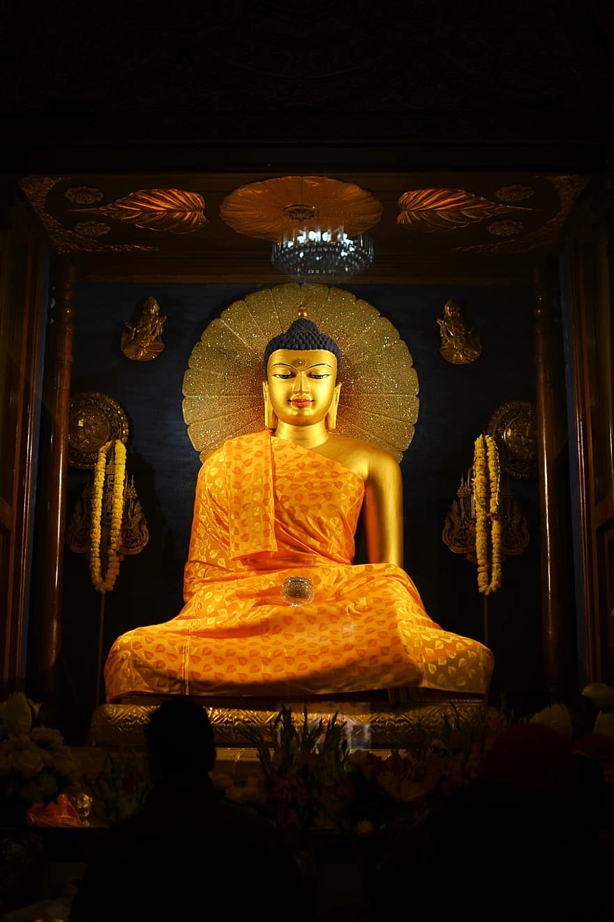 buddha, staty, tempel, buddhism, gyllene staty, skulptur, andlig, Gud, kultur, meditation
