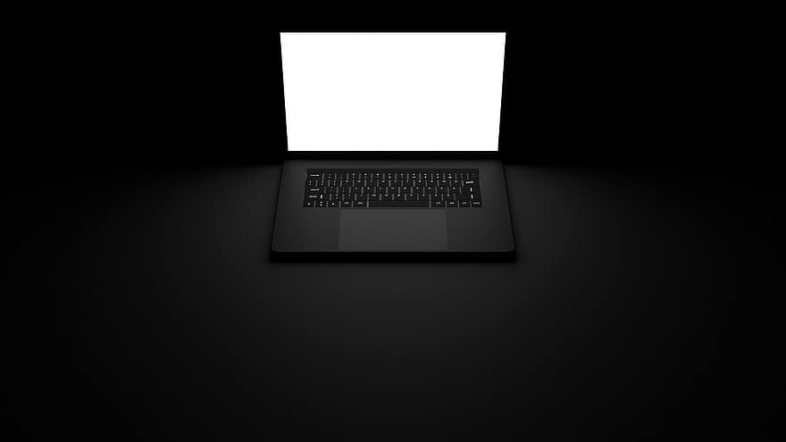 bærbar, skærm, tastatur, nøgler, notesbog, computer, digital, internet