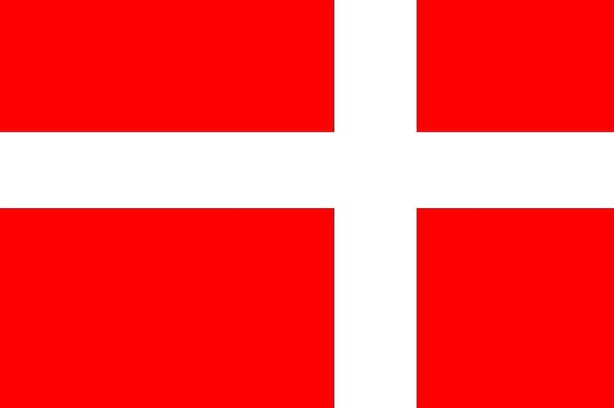 Flag, Dannebrog, Denmark, Danish, Danish Flag, Red, White, Cross, Part Of The World, Countries, Country