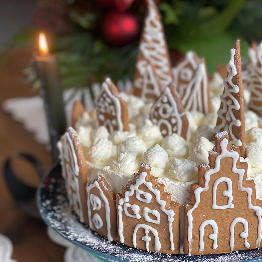 Noël, gâteau, Café de l'Avent, Créatif, Cuire, crème