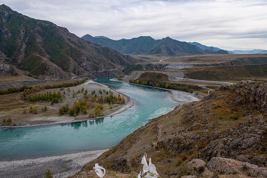 râu, Altai, munţi, natură, Munte, în aer liber, peisaj, apă, călătorie, vară, frumusețe în natură