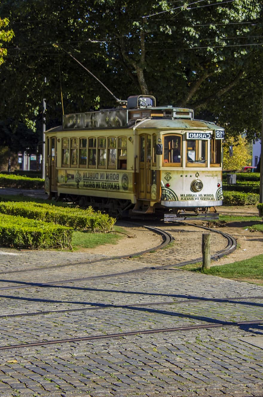 трамвай, транспорт, парк, поезд, город, Португалия, туризм, путешествовать