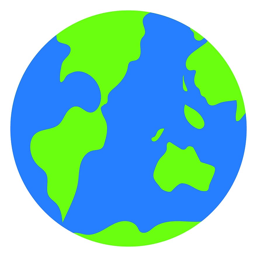 сферичний, планети, форму, землі, світ, карта, графічний, переробка