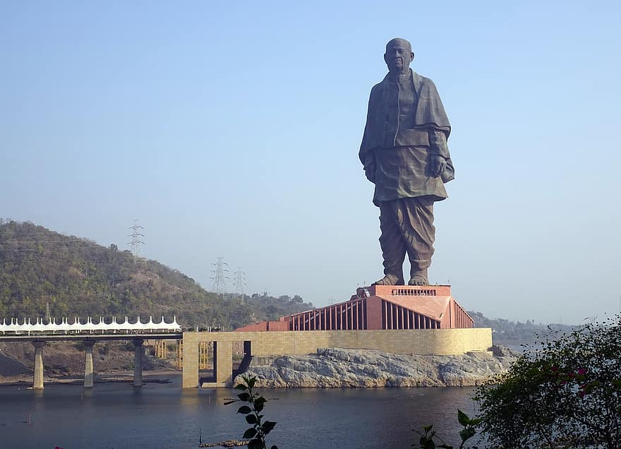 estátua, estátua da unidade, Índia, Santuário de vida selvagem de Shoolpaneshwar, ponto de referência, Estátua de Sardar Patel