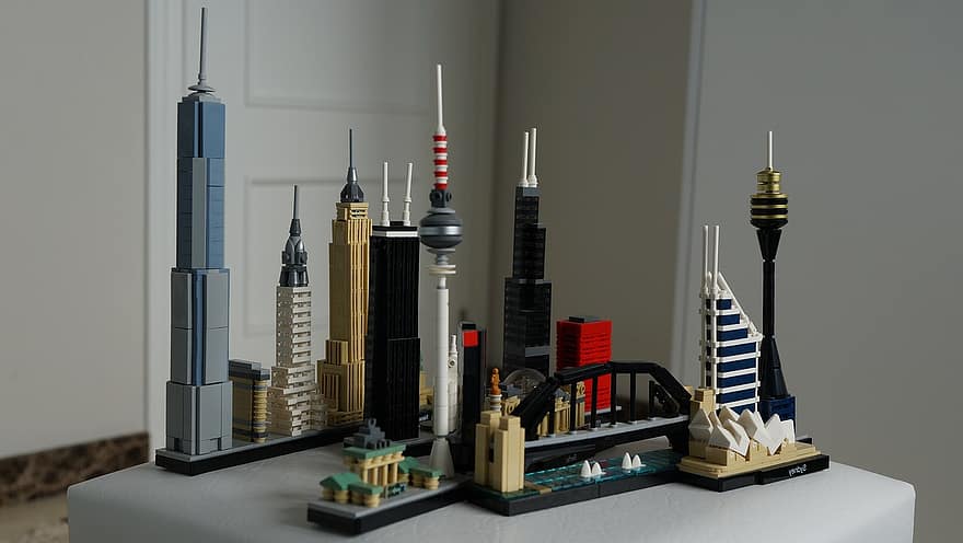 Лего, архитектура, Лего Здания, город, здания, строительство, Сидней, Нью-Йорк, Берлин, промышленность, построенная структура