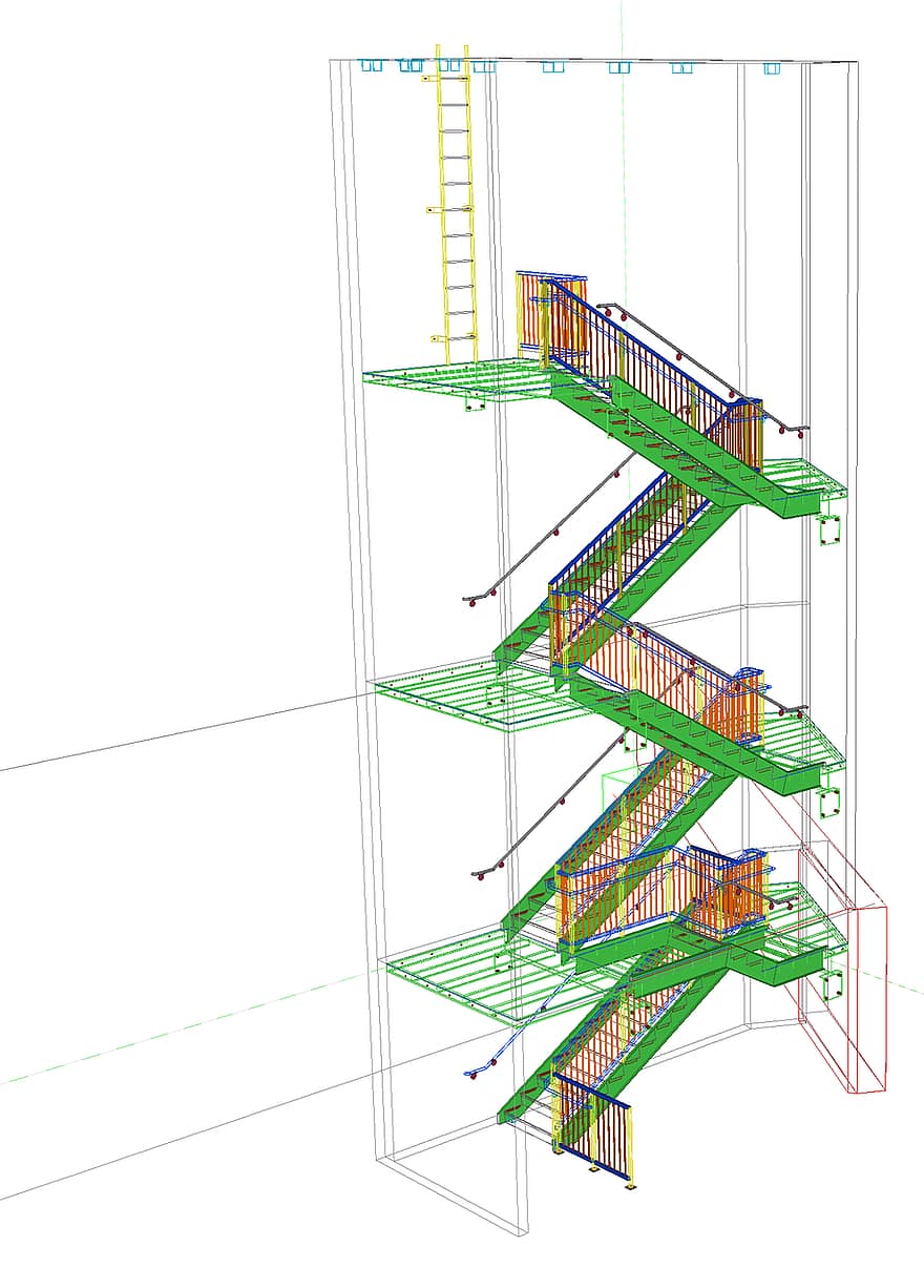 escalier, escaliers, cage d'escalier, architecture, plans, 3d, bâtiment, maison, construction, conception, disposition
