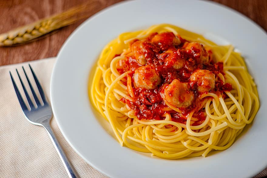 Spagetti, Deniz ürünü içeren makarna, Karidesli Makarna, makarna, öğle yemeği