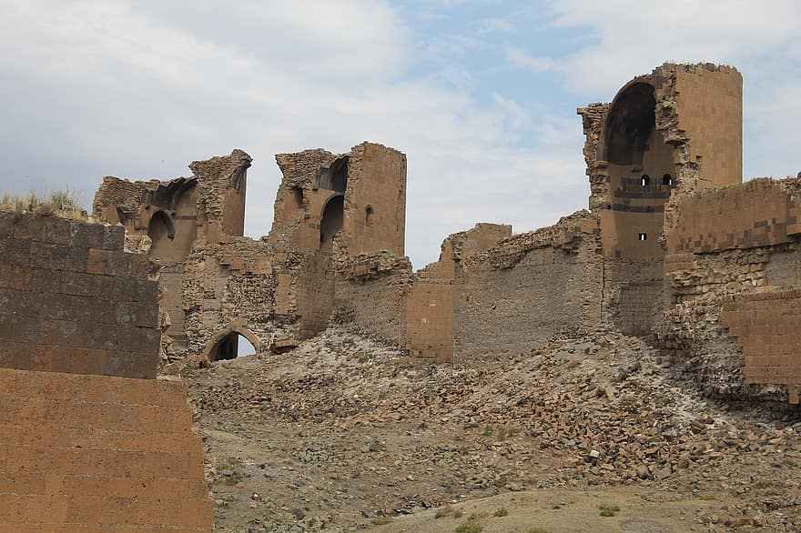 se ruiner, débris, fortification, dinde, l'histoire, architecture, vieille ruine, endroit célèbre, vieux, des cultures, ruiné