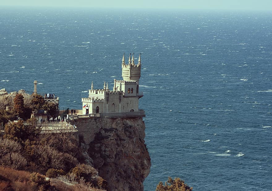 Schloss, Meer, Reise, Ziel, Ozean, Erkundung, Tourismus, Küste, Wasser, Cliff, die Architektur