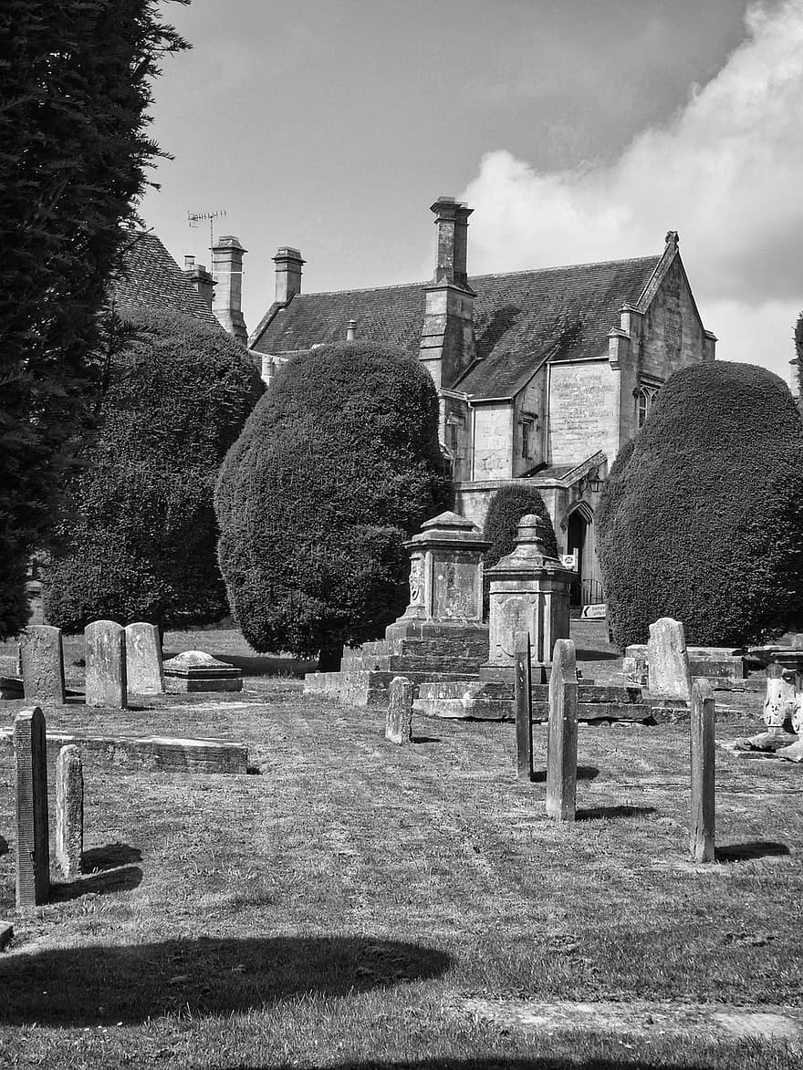 Cemetery, Graveyard, Church Yard, Church, Graves, Monuments, Grave Stones