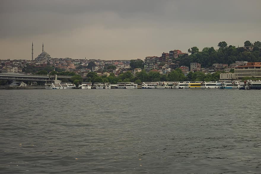 City, Travel, Tourism, Mosque, Istanbul, Turkey, Urban, Building, water, nautical vessel, famous place