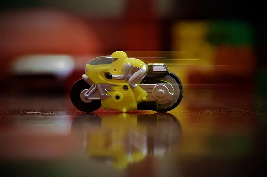 rower, motocykl, miniaturowy, zabawka, prędkość, wyścig, szybki