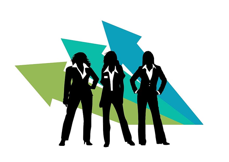 udøvende, forretningskvinde, kvinders magt, specialist, præsentation, vellykket, pil, boom, profit, kvinde, kvinde tegn