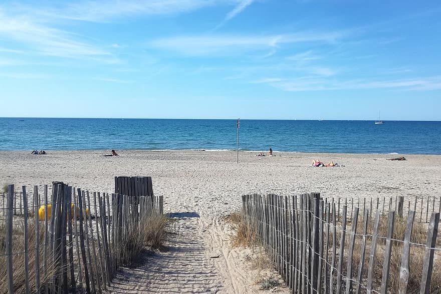 montpellier, παραλία, Γαλλία, Plage Du Pilou, άμμος, θάλασσα, φύση, καλοκαίρι, μπλε, ακτογραμμή, διακοπές