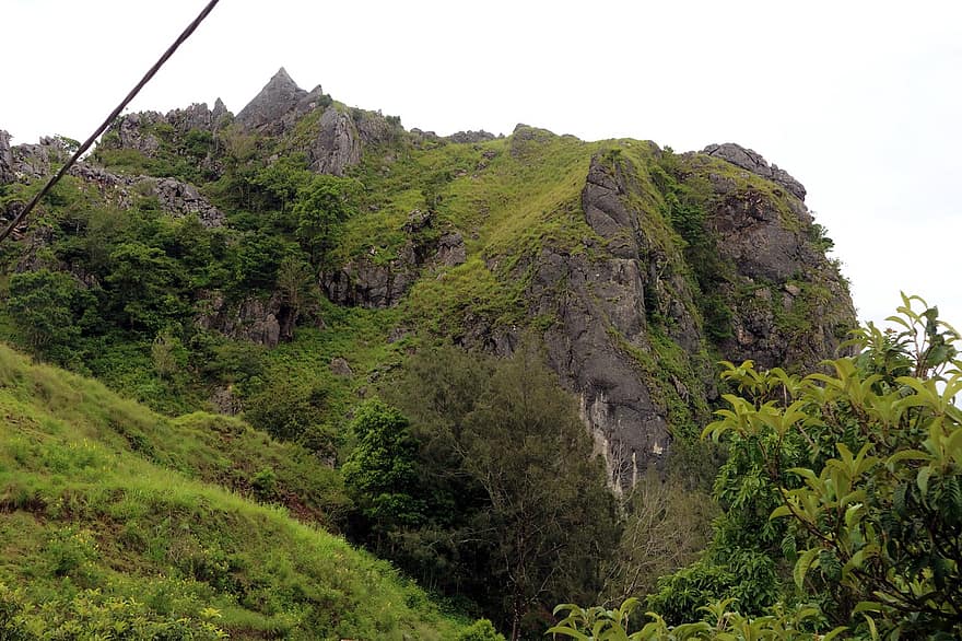 heuvel, steenformaties, berg-, landschap