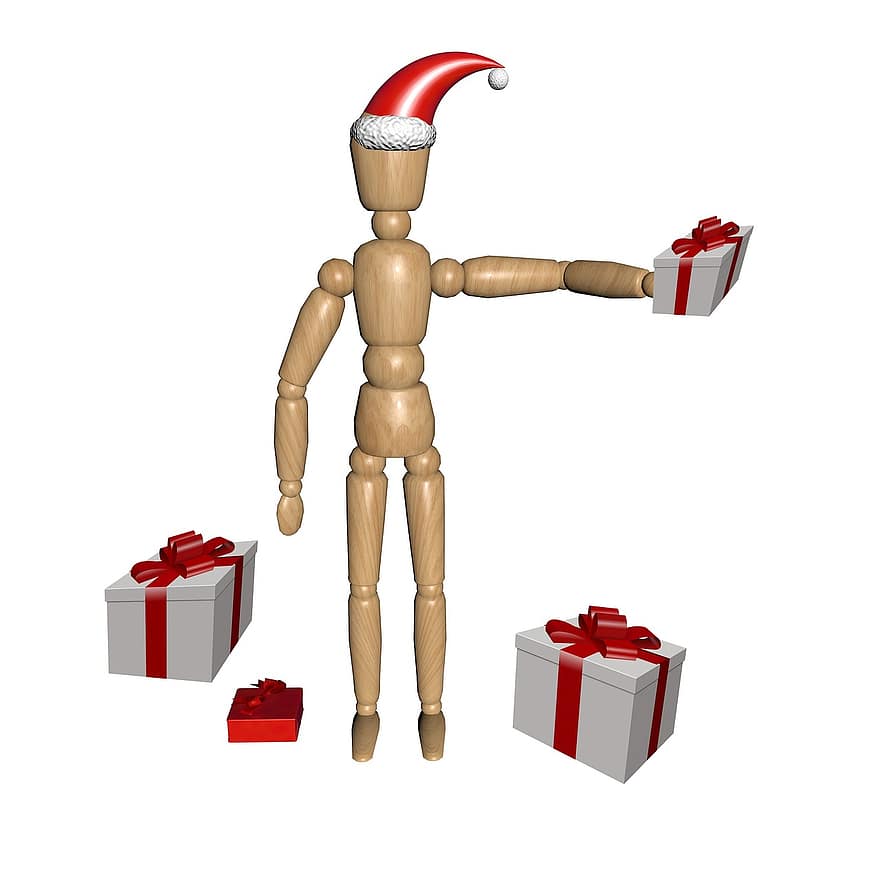 мужчины, дары, рождество, Дед Мороз, рождественское приветствие, фигура