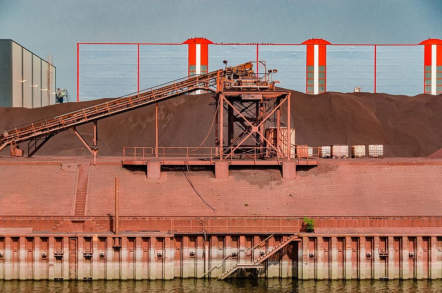 Canal, Port, Crane, Channel, Waterway, Industry, Steel, Metal, Logistics, Production, Bunging