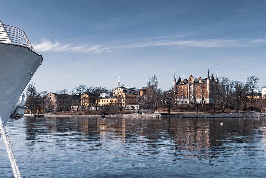 Boat, Travel, Tourism, City, Port, Sweden, Stockholm, water, architecture, nautical vessel, famous place