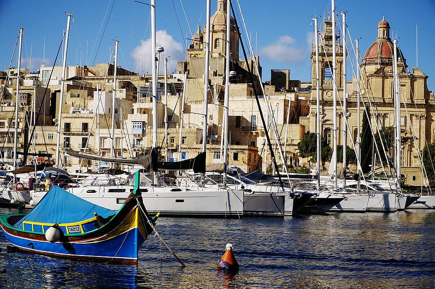 море, Luzzu, красочный, парусный спорт, Мальта, церковь, морское судно, яхта, парусная лодка, воды, путешествовать