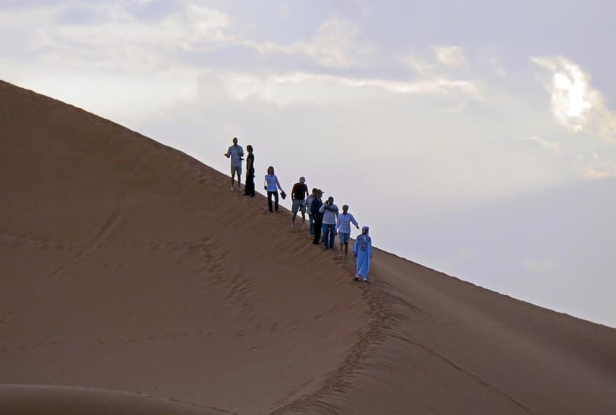 사막, 모래 언덕, 모로코 사람