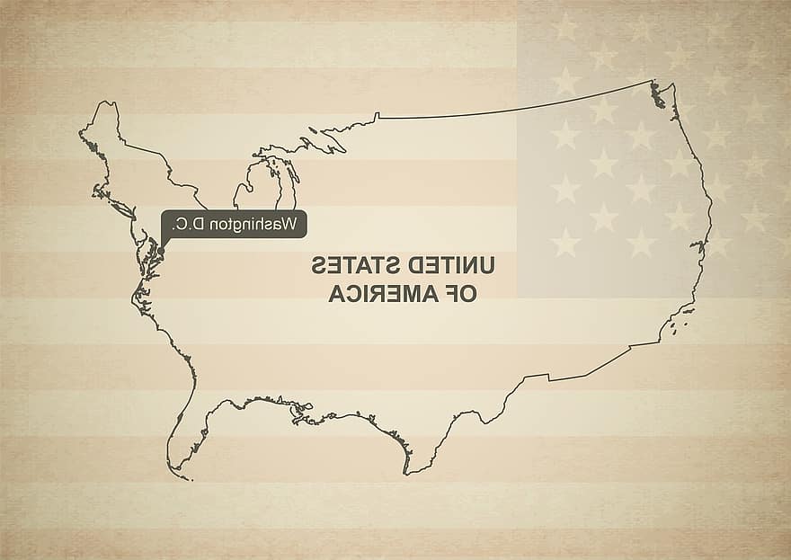 개요, 지도, 미국의 미국, 지리학, 국가, 지도들, 북아메리카, 정확한, 깃발